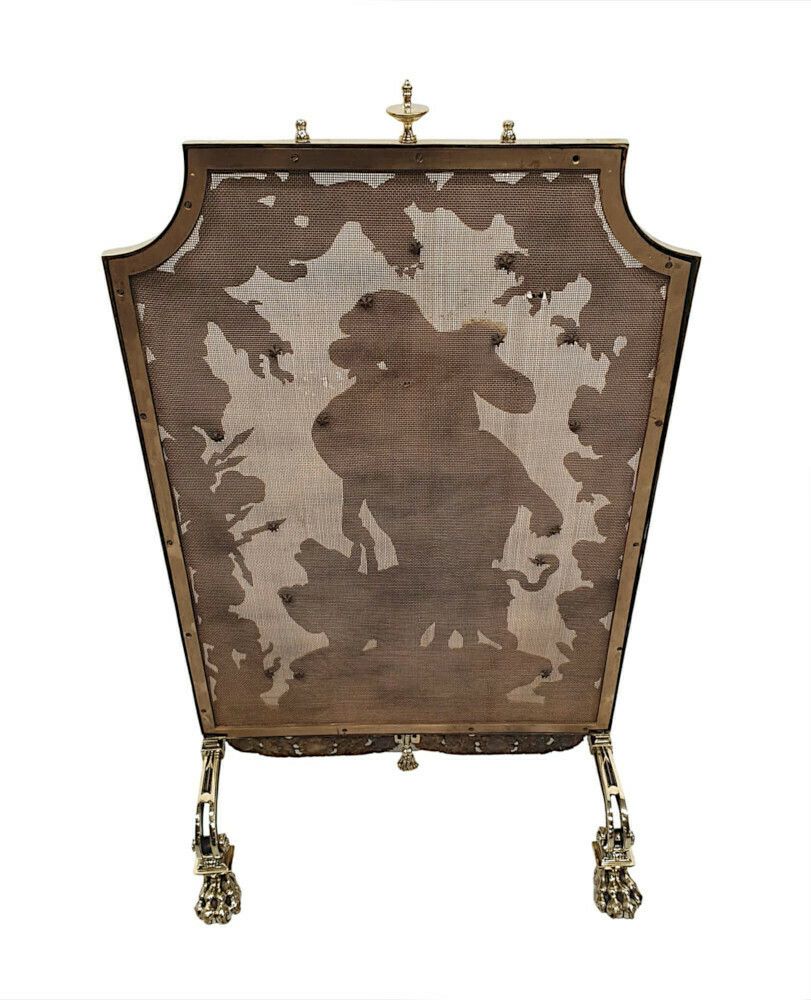 A Very Rare And Fine Large 19th Century Brass Fire Screen photo 2582.7531