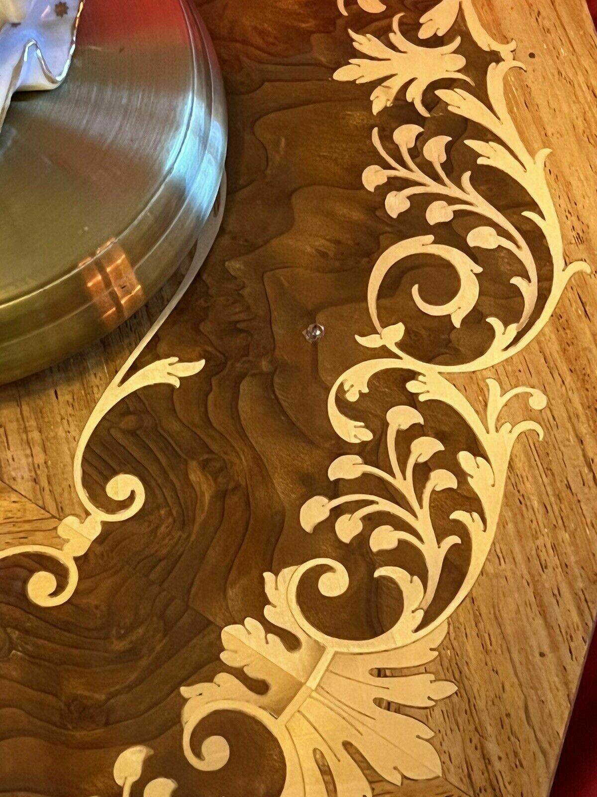 Furniture Italian Satinwood With Marquetry Floral Bouquet Inlaid Musical Table photo