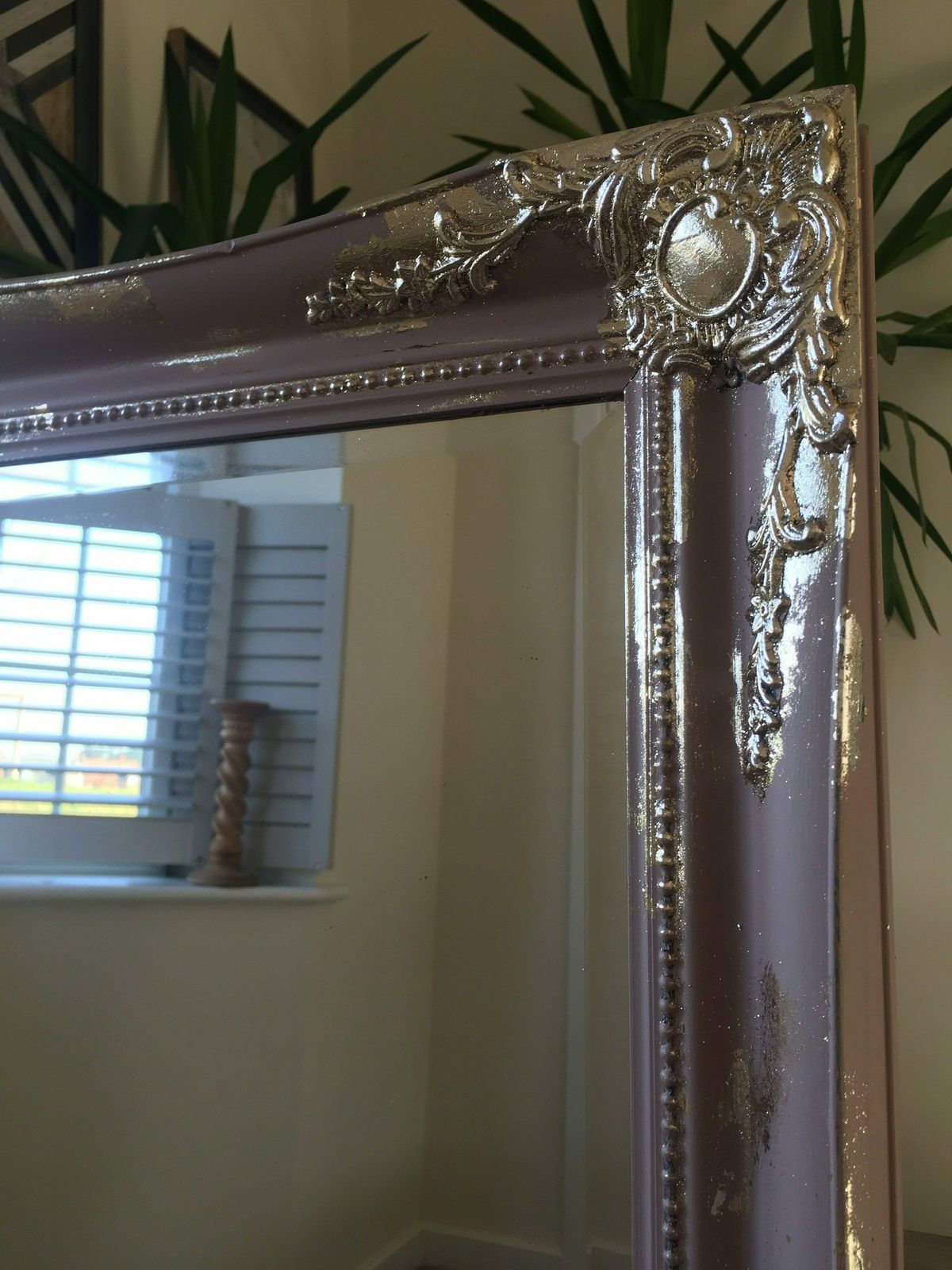 Large Mirror French Baroque Antique Ornate Painted Gold Leaf Stencilled photo furniture