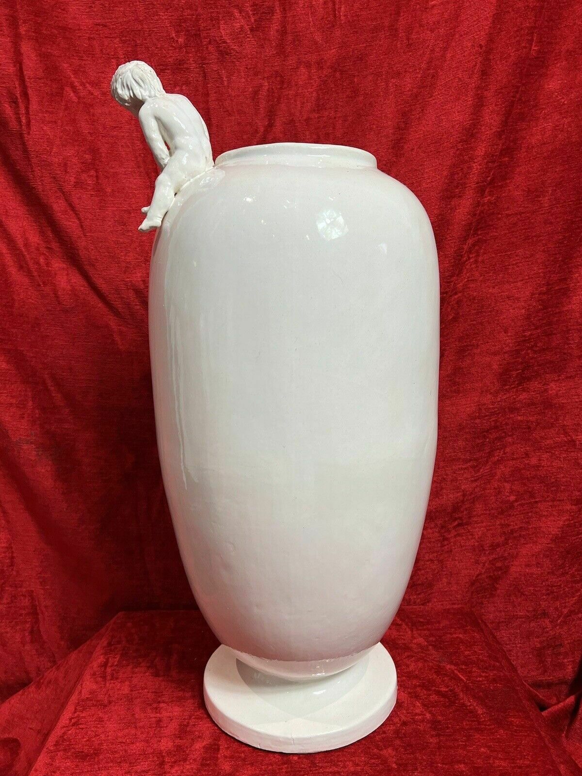 photo furniture Wonderful Large French Porcelain Vase With Trio Of Putti