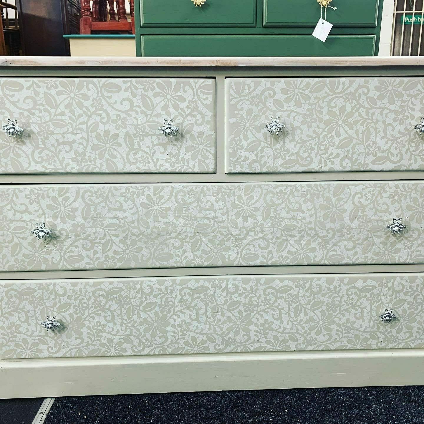 Large Chest Of Drawers Painted Bespoke Stencilled photo furniture