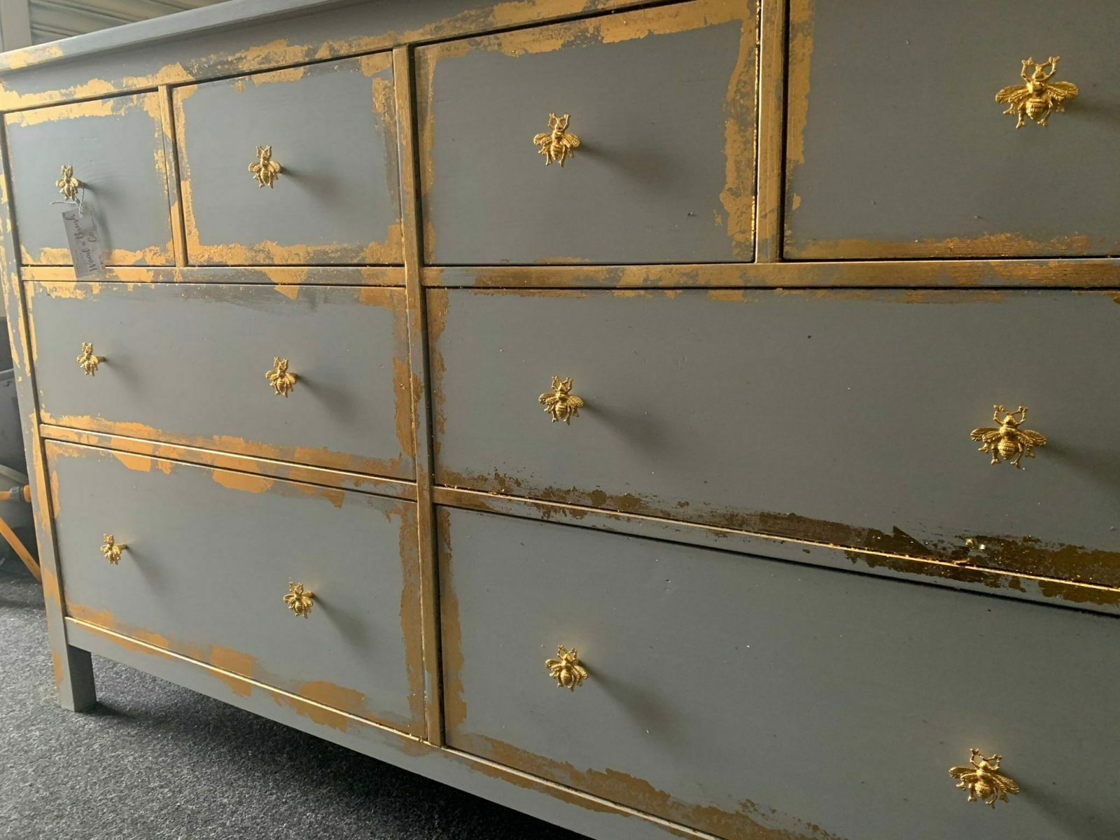 Large Chest Of Drawers Painted Bespoke Stencilled photo for sale