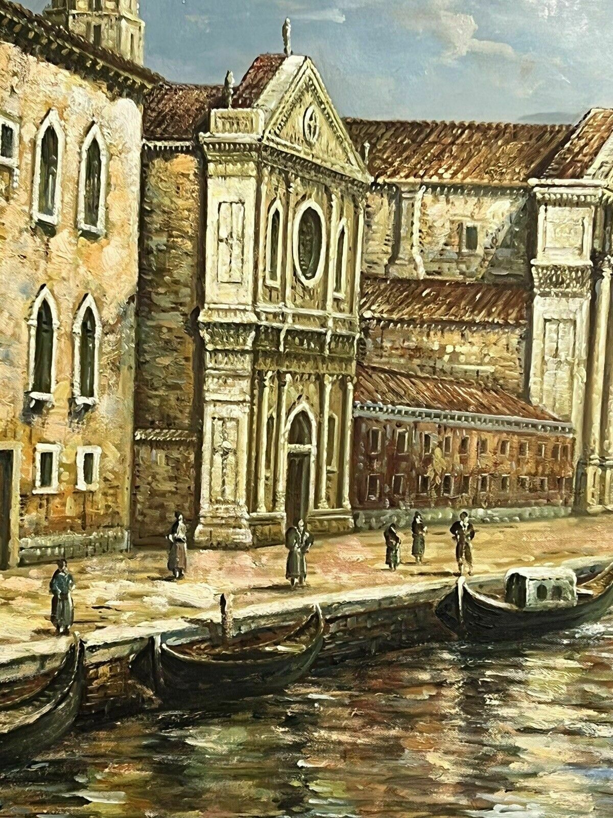 Large Impressive Venetian Grand Canal Waterfront Exhibition Oil Painting photo buy