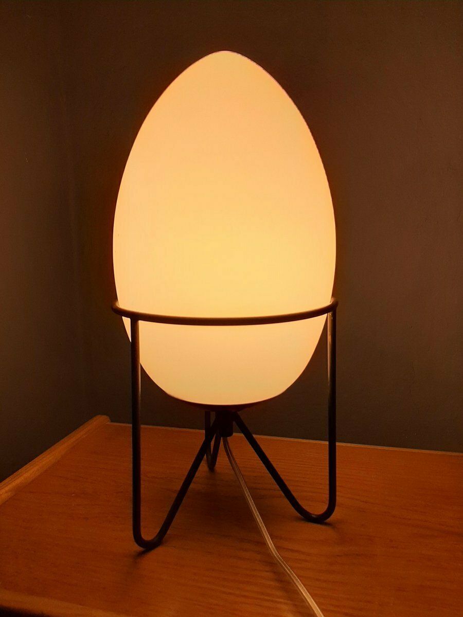 Small Stilnovo Lamp In Iron And Opaline Glass 1990s photo furniture