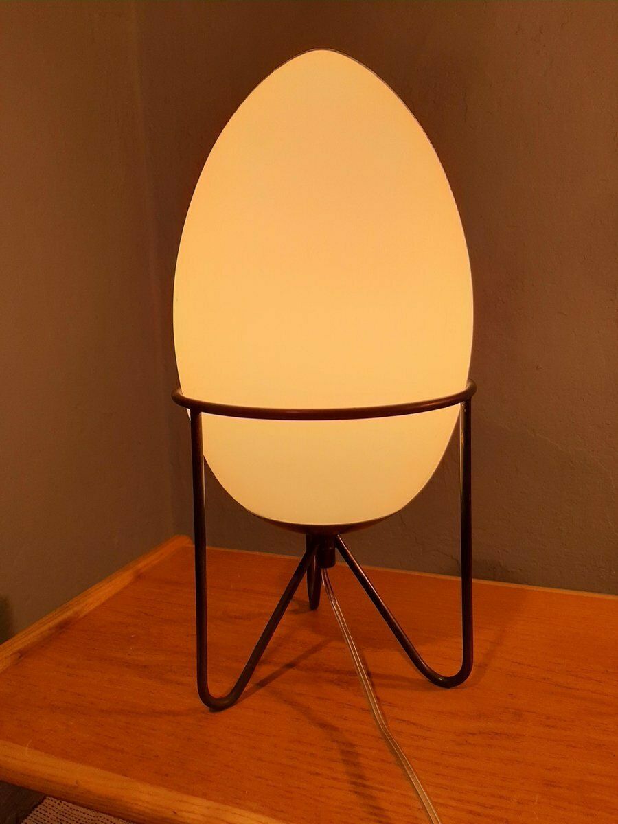Small Stilnovo Lamp In Iron And Opaline Glass 1990s photo 526.0