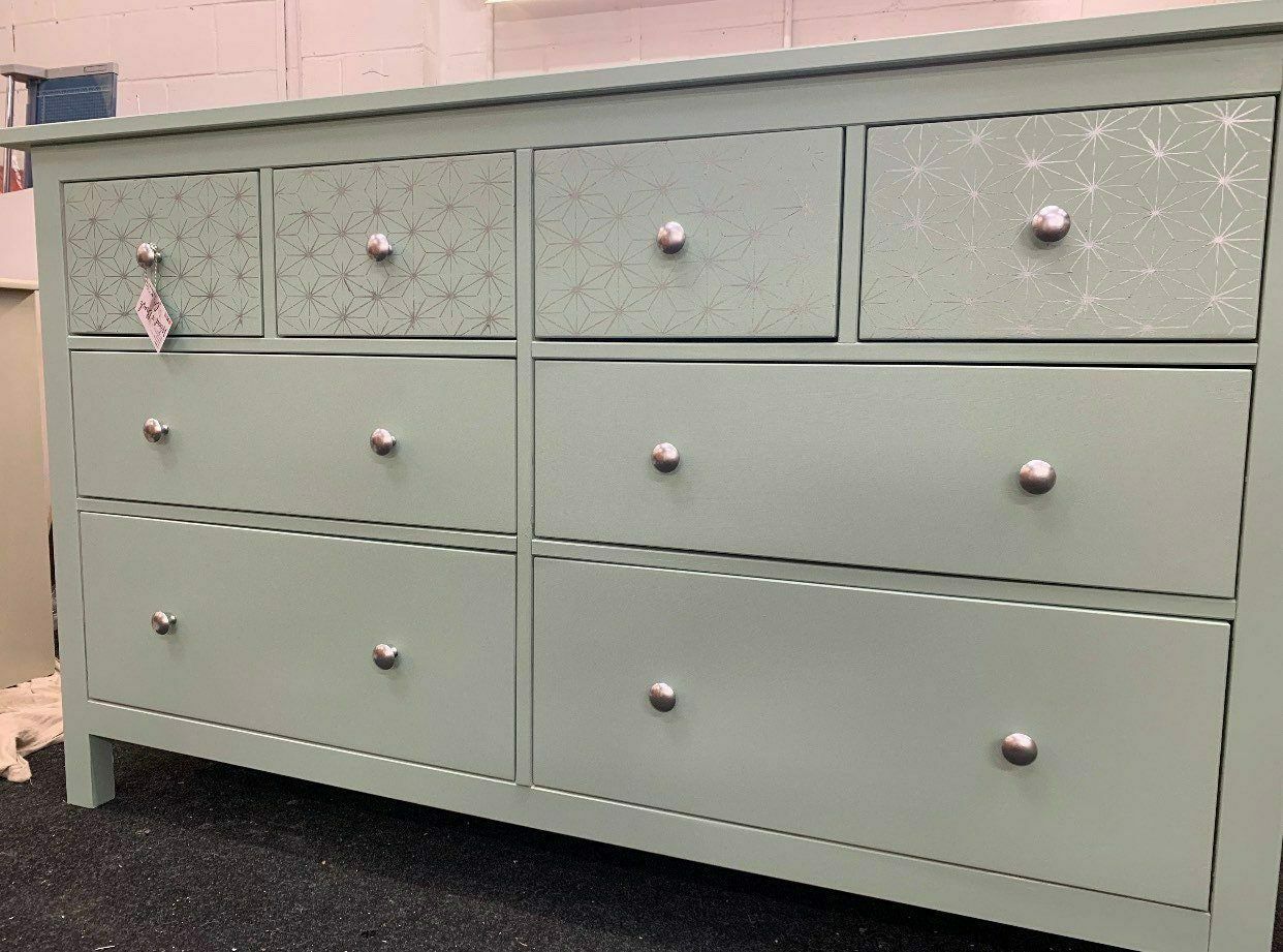 Large Chest Of Drawers Painted Bespoke Stencilled photo furniture