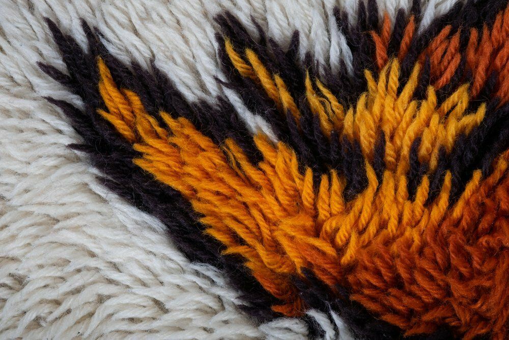 High Pile Kids Collection Wall Rya Rug From Ege Rugs, Denmark, 1970s photo Textiles