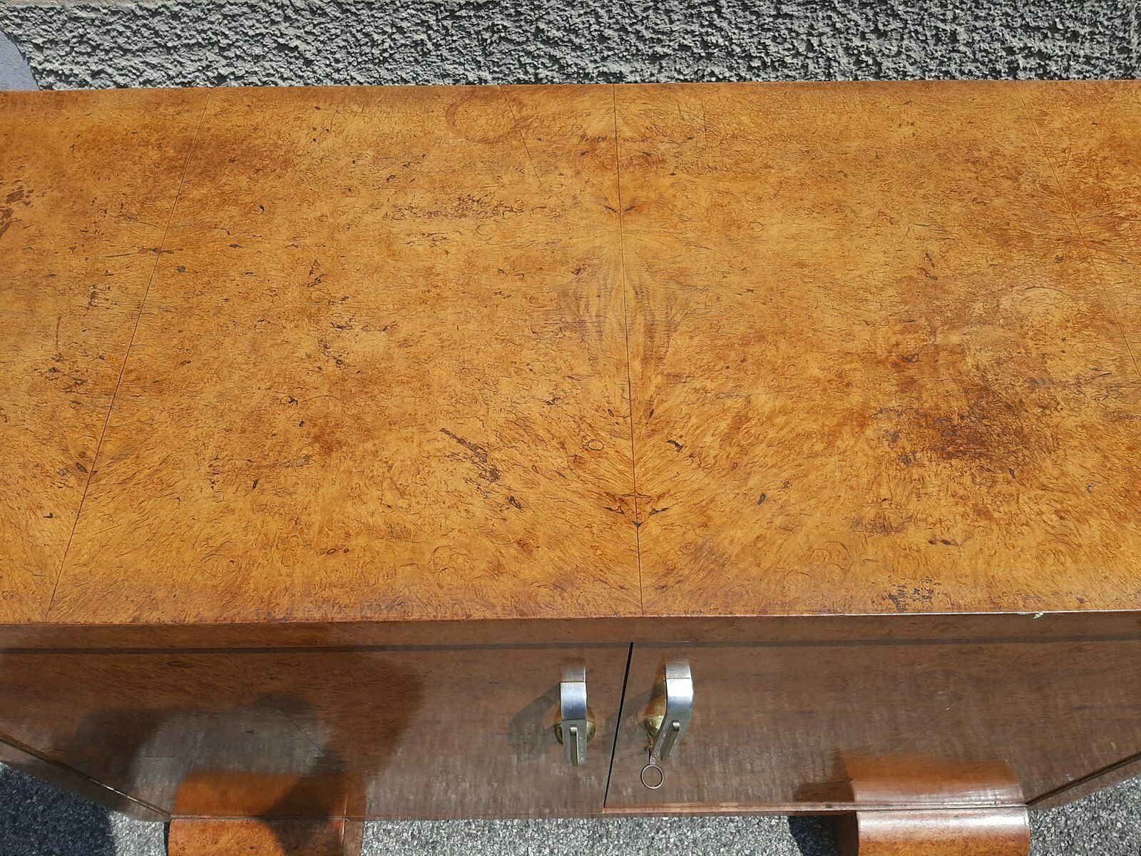 Art Deco Thuja Root Chest Of Drawers With Chrome And Brass Handles, 1930s photo for sale