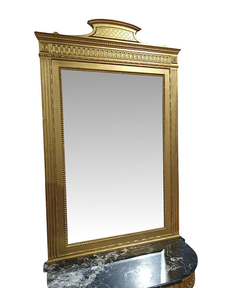 A Very Fine Late 19th Century Marble Top Console Table And Matching Giltwood Mirror photo furniture