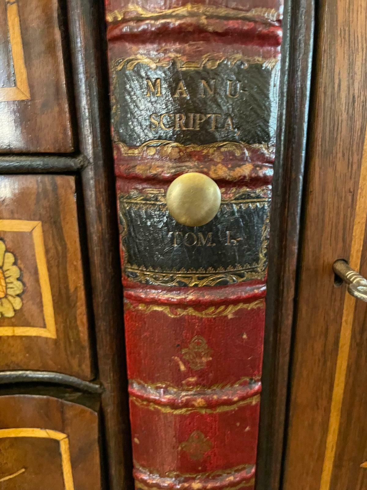 Outstanding Quality 18th Century Antique Dutch Marquetry Inlaid Burr Walnut Bookcase photo furniture