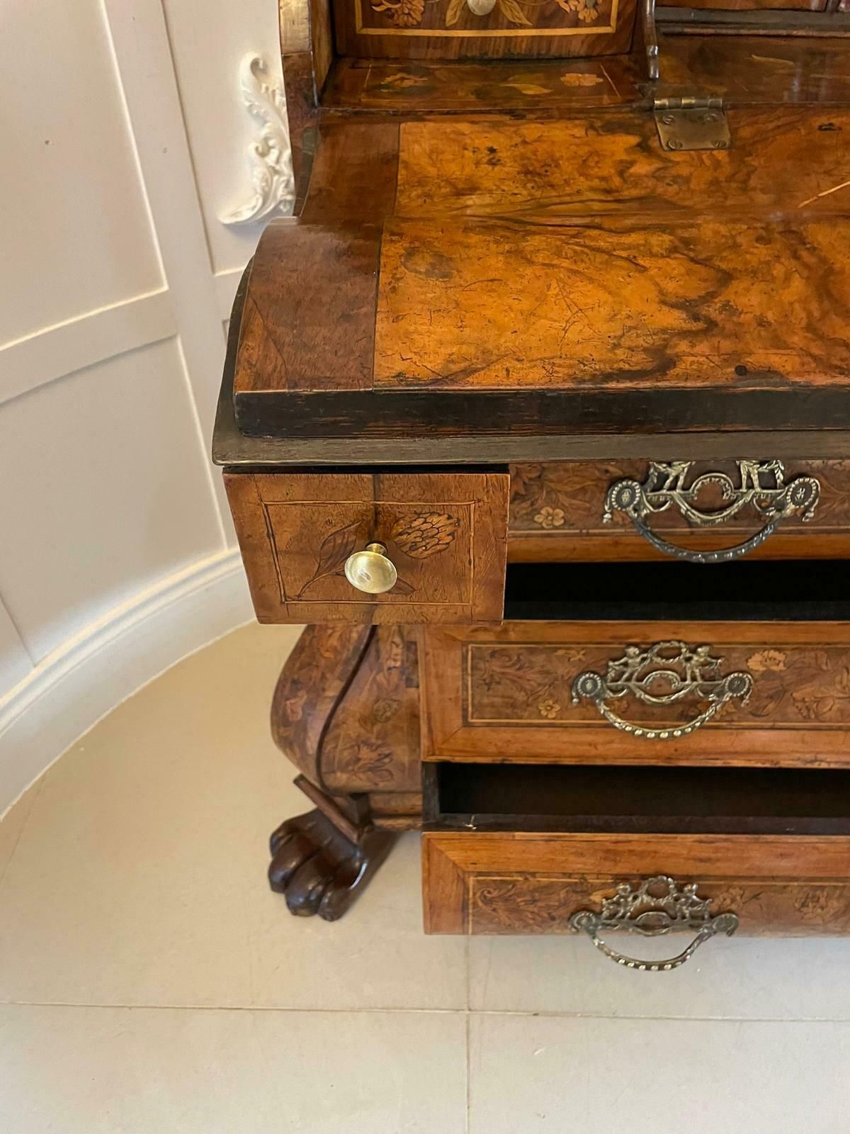 Outstanding Quality 18th Century Antique Dutch Marquetry Inlaid Burr Walnut Bookcase photo 29500.0