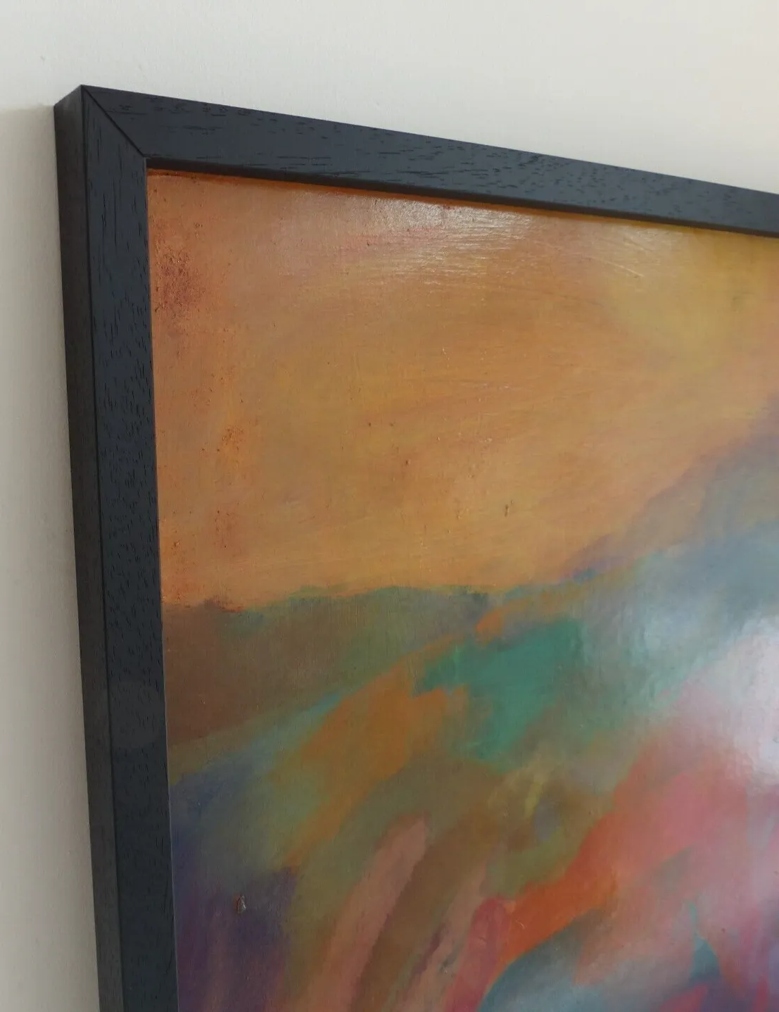 British Modern Art Painting 'Coastal Fields' Clifford Fishwick ( 1923   1997) photo vintage