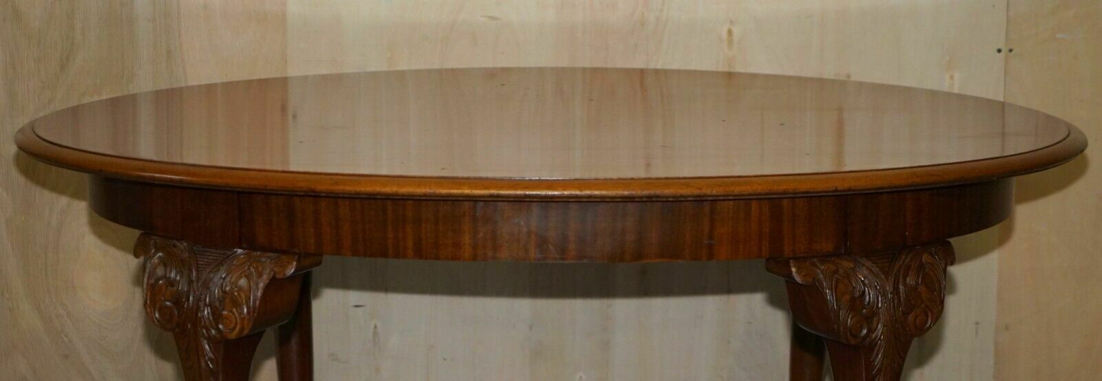 Lovely Antique Circa 1920 English Hand Carved Walnut Claw & Ball Dining Table photo for sale