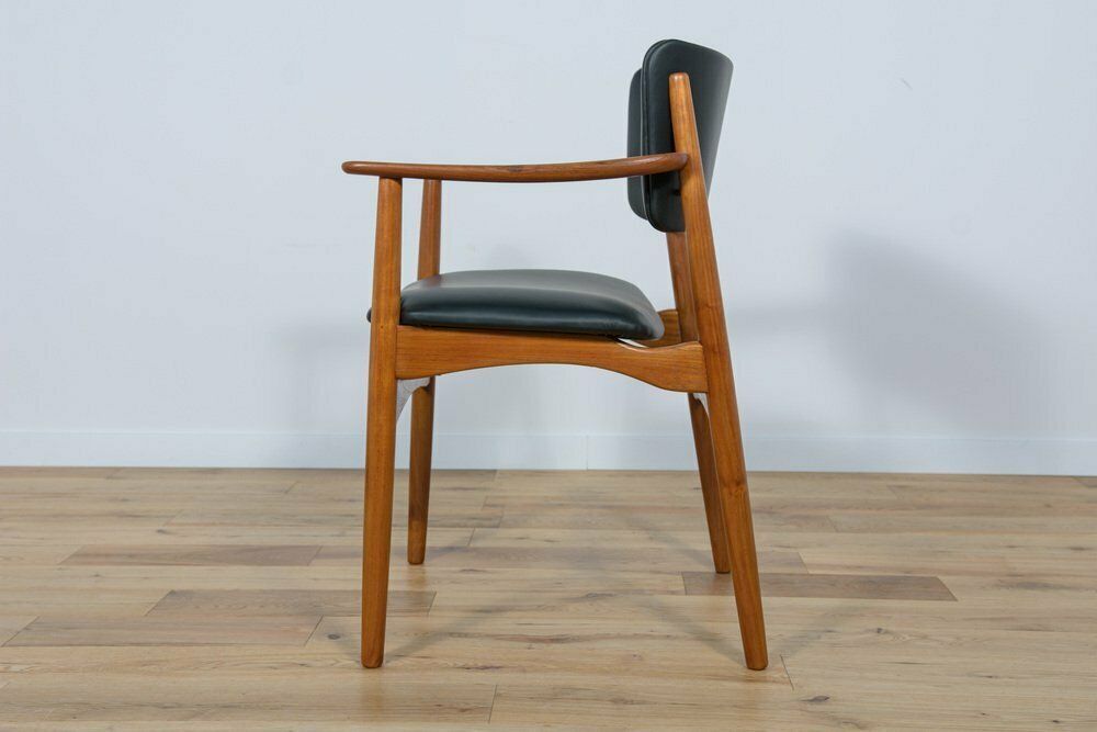 Mid Century Danish Teak & Leather Armchair, 1960s photo vinterior