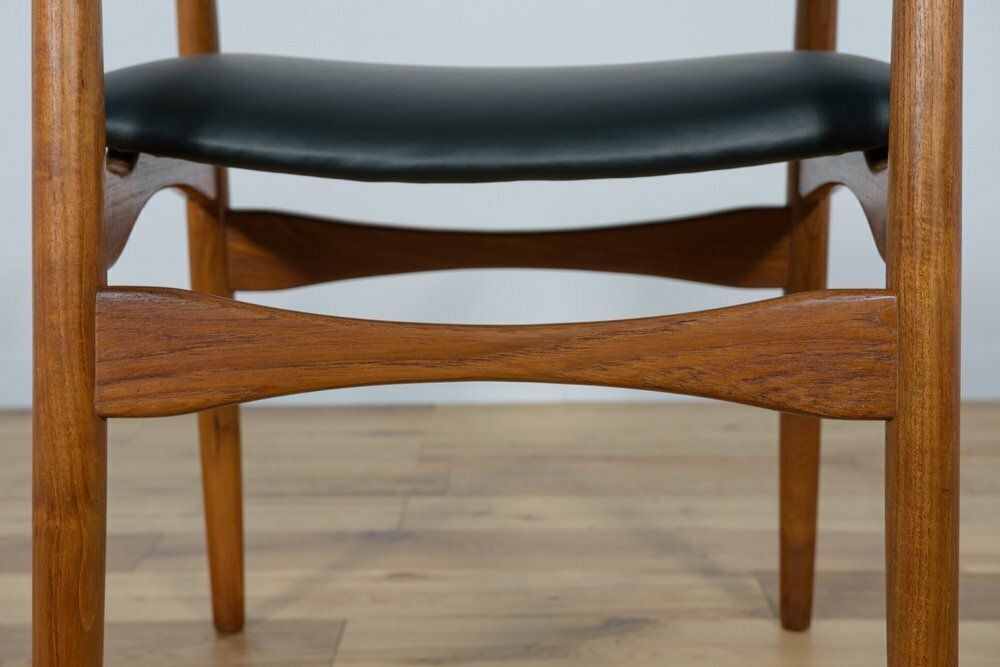 Mid Century Danish Teak & Leather Armchair, 1960s photo vintage