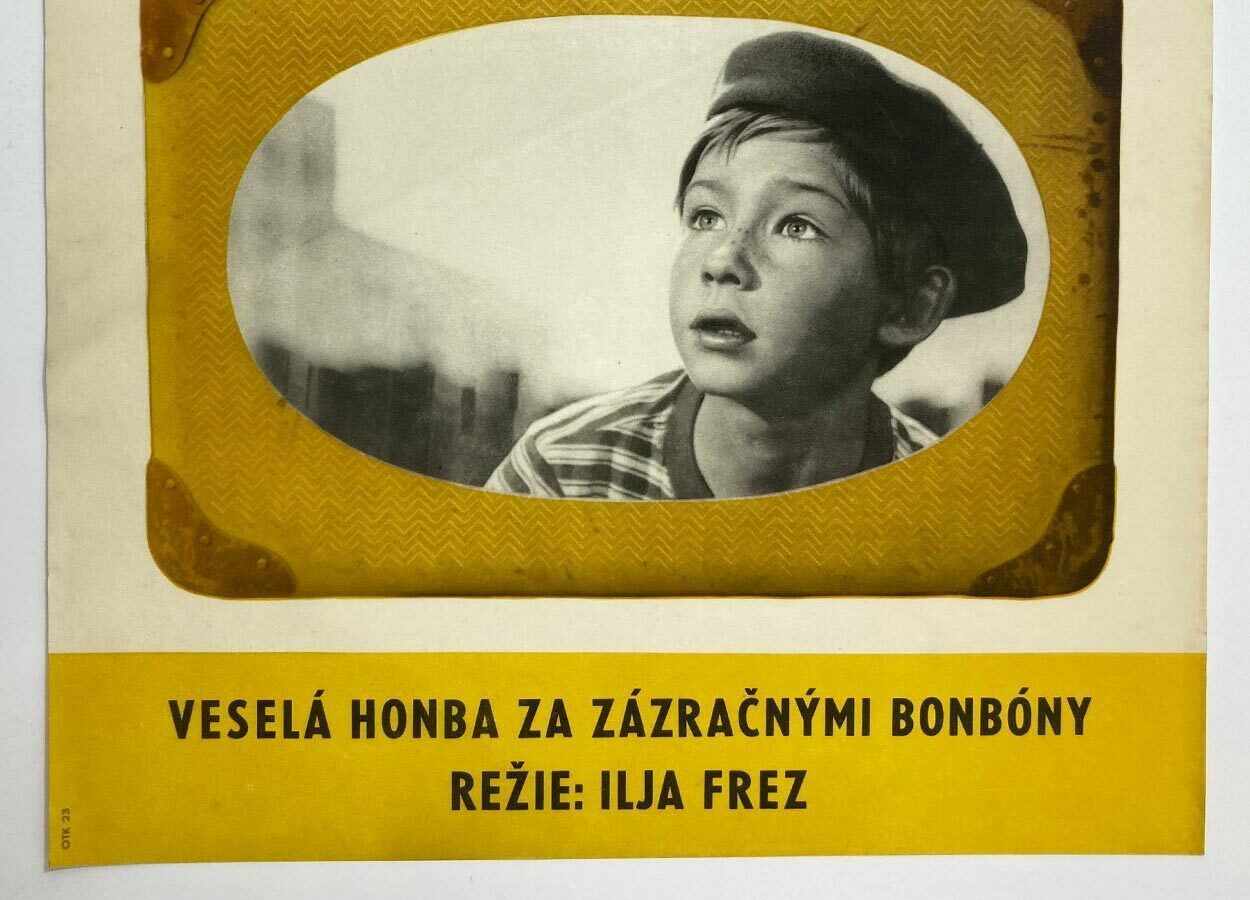 Original Film Poster, The Adventures Of The Yellow Suitcase, Unknown Artist, 1971, Genuine Czech Vintage Print photo furniture