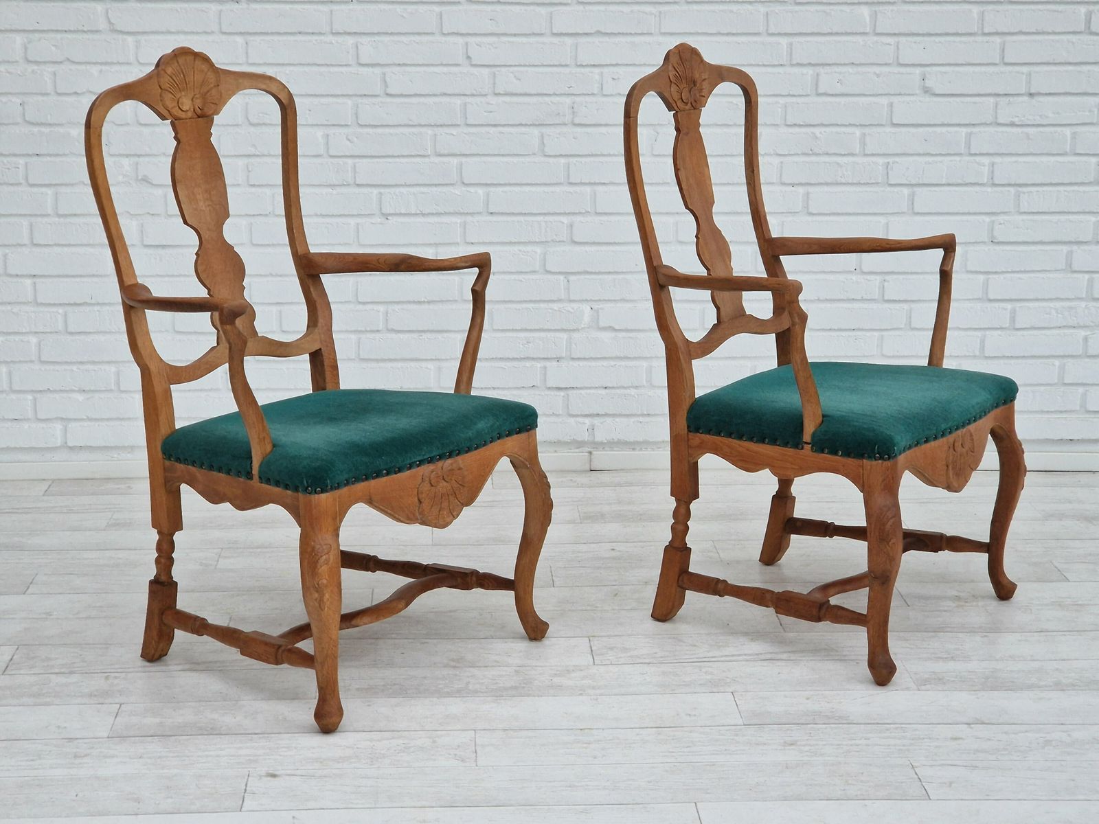 1960s, Danish Design, Pair Of Armchairs, Oak Wood, Original Very Good Condition. photo buy