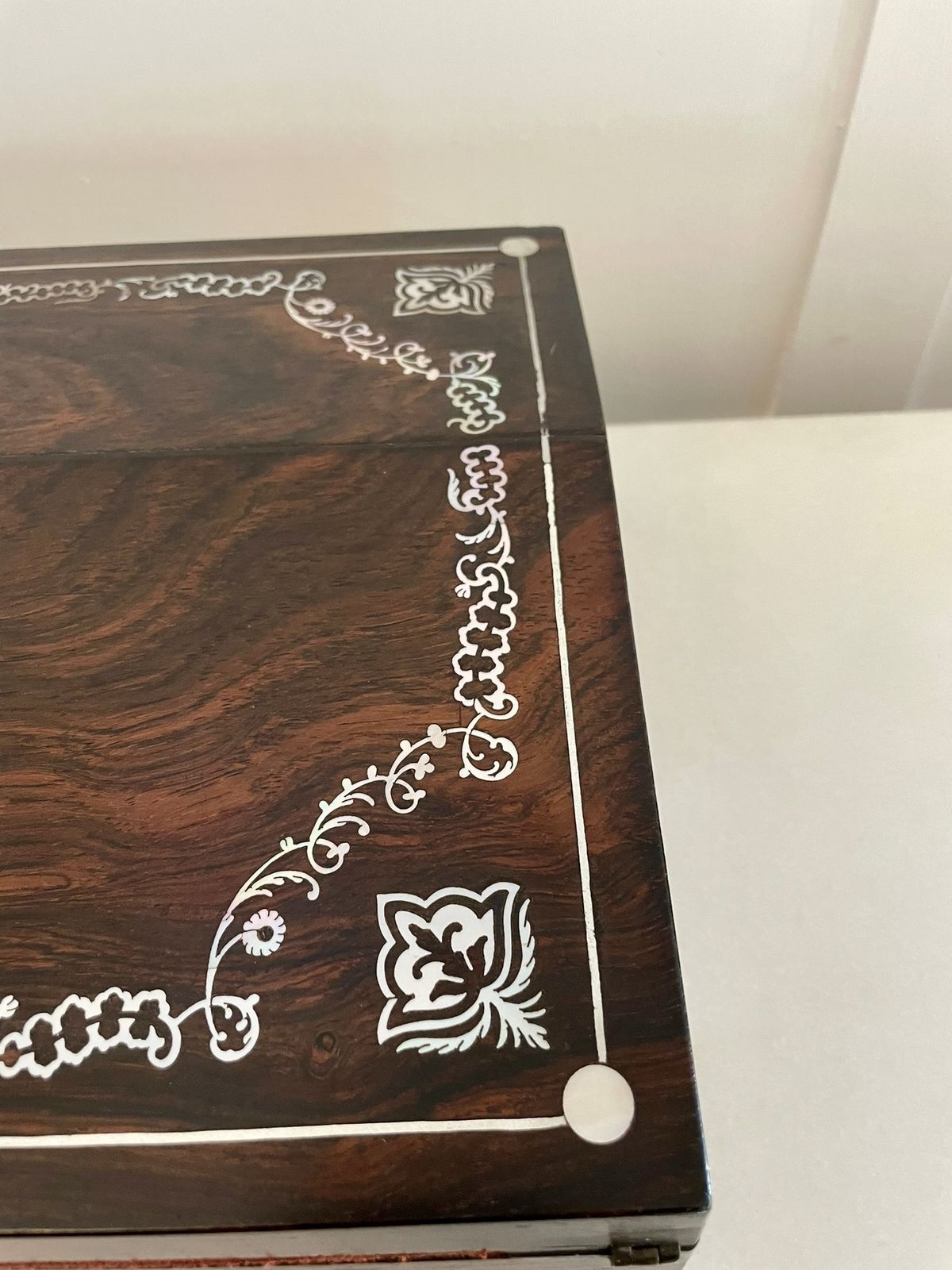 Unusual Antique 19th Century Quality Rosewood Inlaid Writing Box photo vinterior