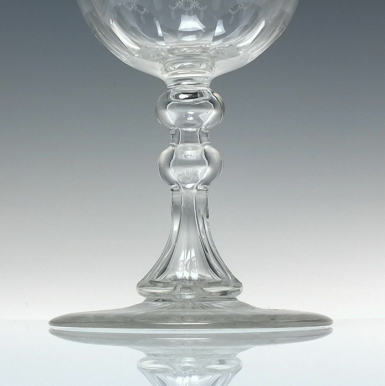 Victorian Engraved Stevens & Williams Glass Wine Goblet C1880 photo vinterior