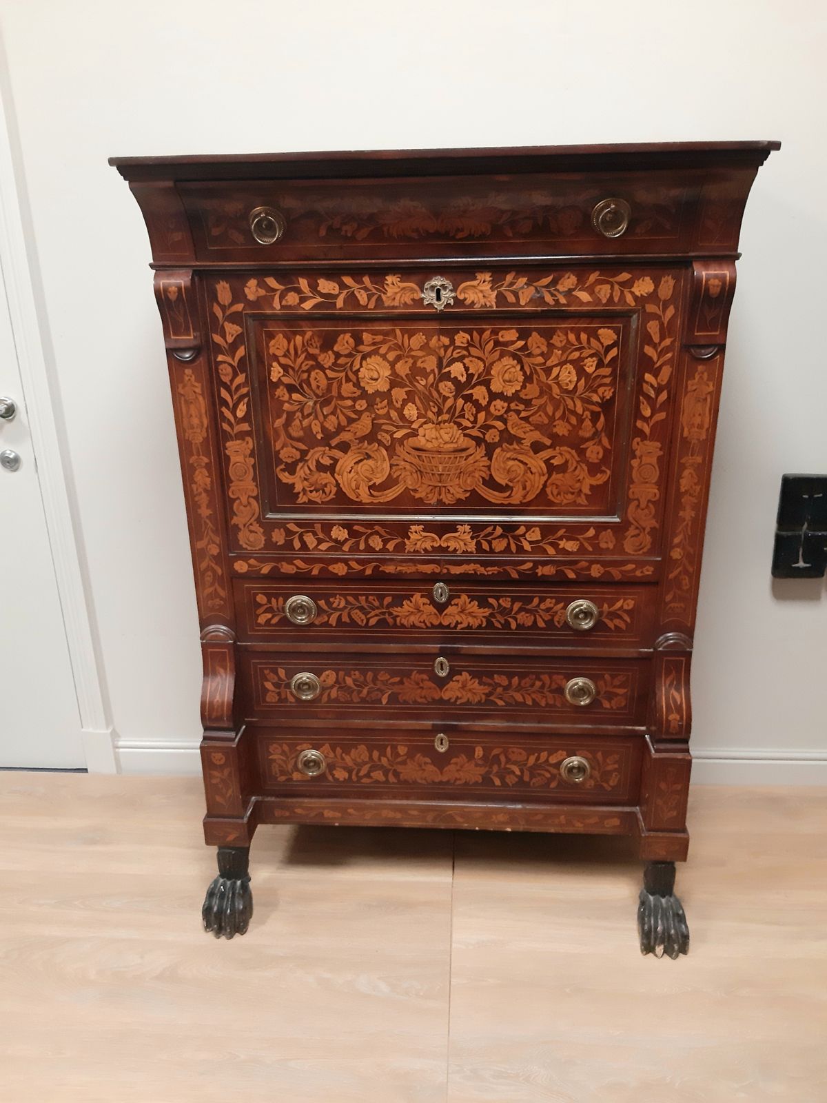 Antique 19thc Dutch Marquetry Escritoire C1820