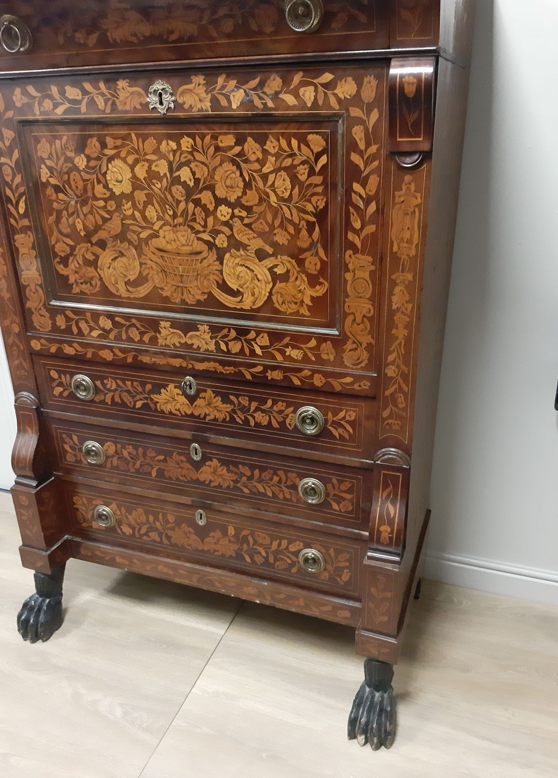 Antique 19thc Dutch Marquetry Escritoire C1820 photo furniture