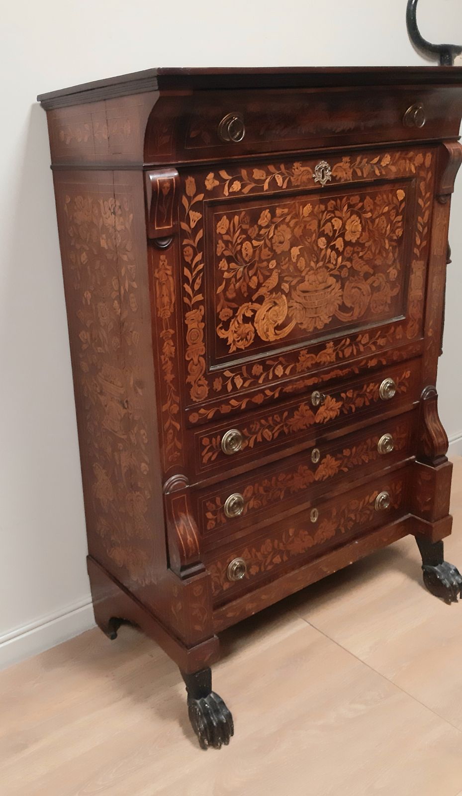 Antique 19thc Dutch Marquetry Escritoire C1820 photo for sale