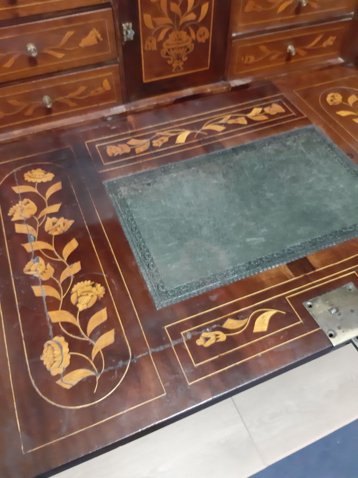 Antique 19thc Dutch Marquetry Escritoire C1820 photo vintage