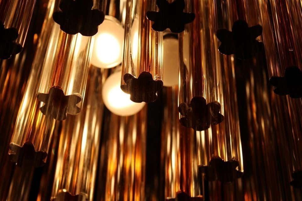 photo buy Round Cascade Italian Chandelier Venini Design 1960 Midcentury Steel Silver