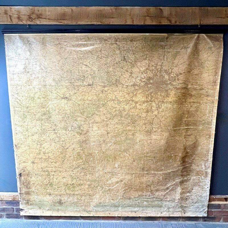 Large Ordnance Survey Map South East Of England Circa 1920