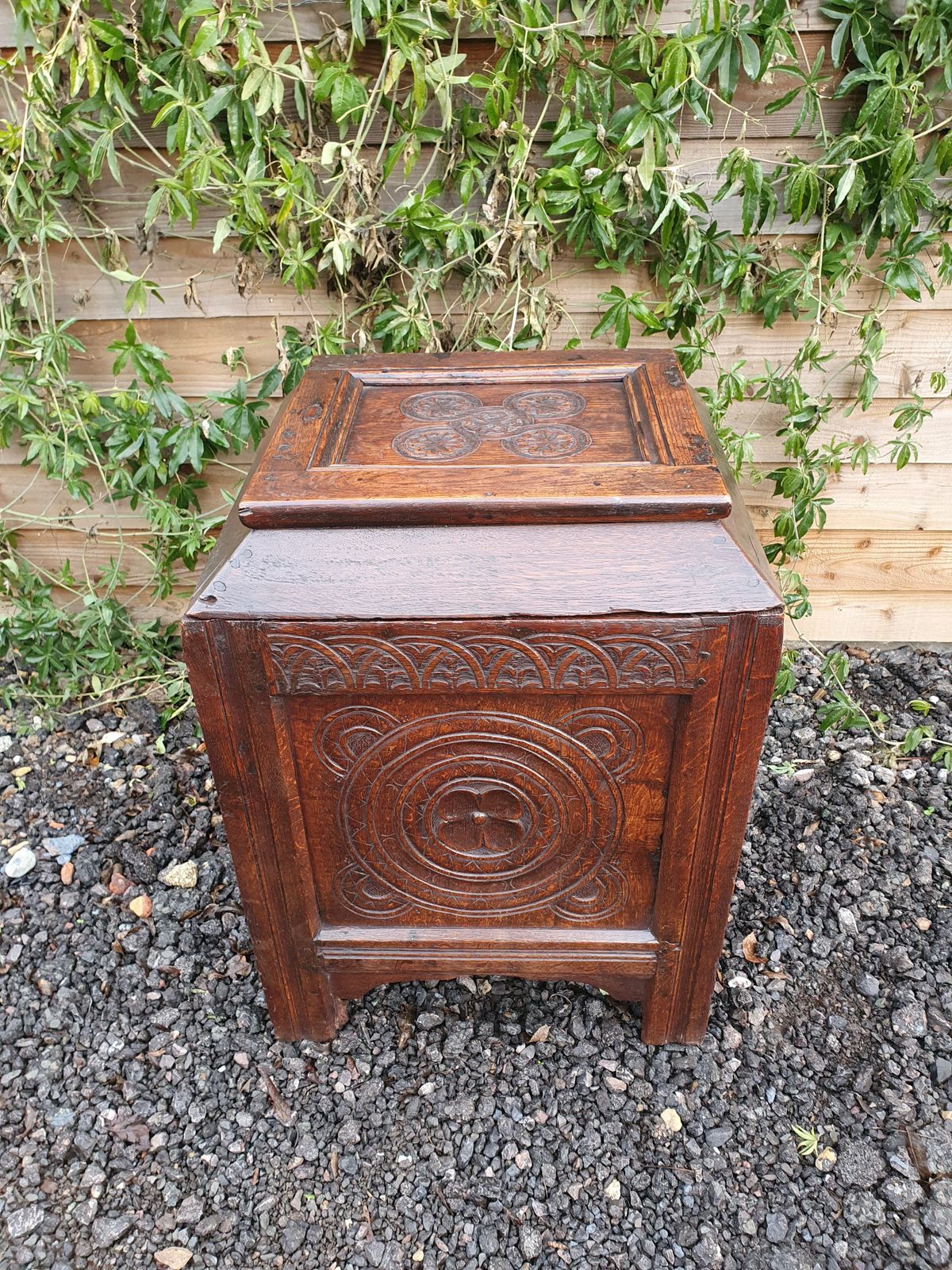 Unusual Oak Log Bin, Made From Pieces Of 17th Century Timber