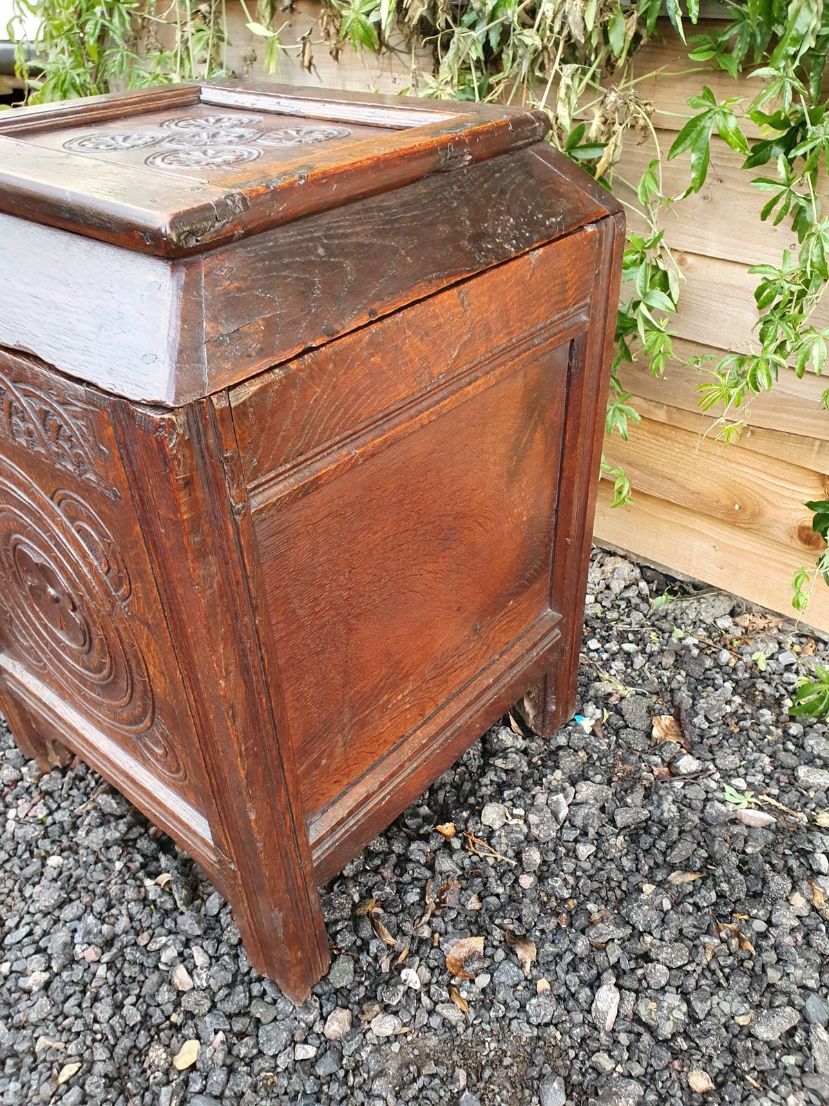 Unusual Oak Log Bin, Made From Pieces Of 17th Century Timber photo for sale