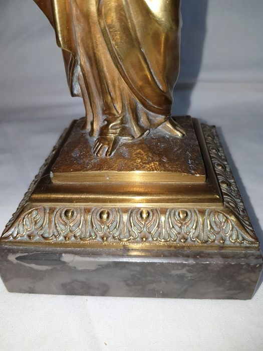 Antique French Madonna And Child Statue In Gild Bronze photo 1150.0