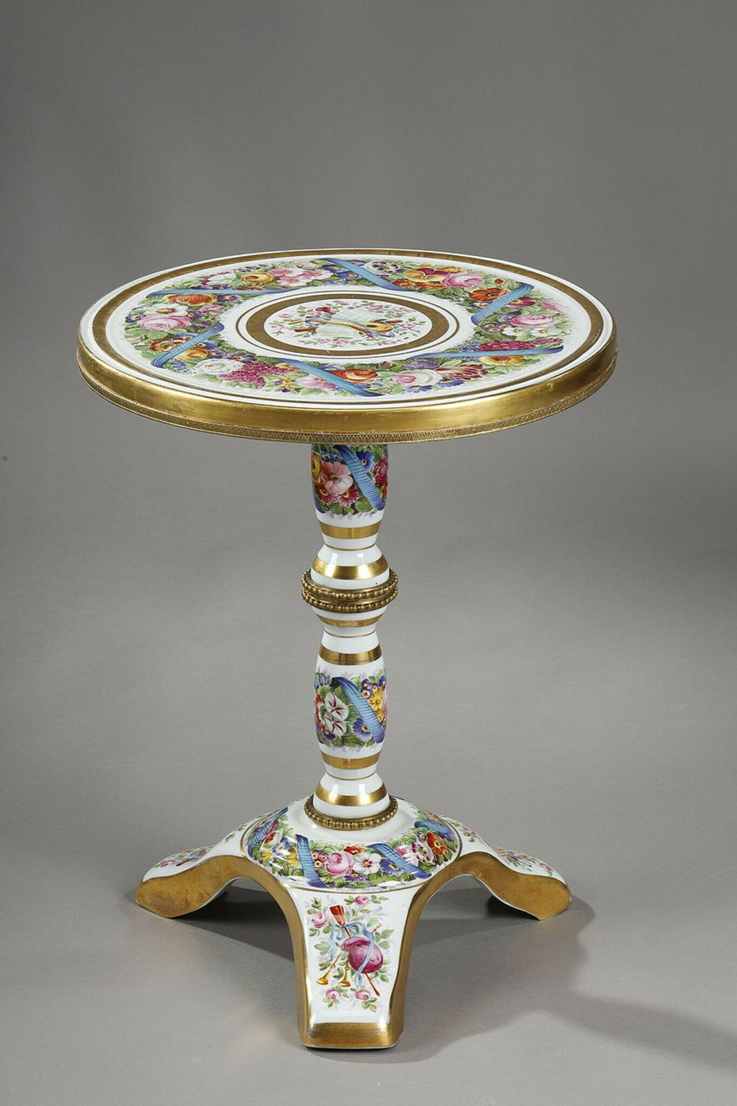 Porcelain Pedestal Table "Allegory Of Music", 19th Century