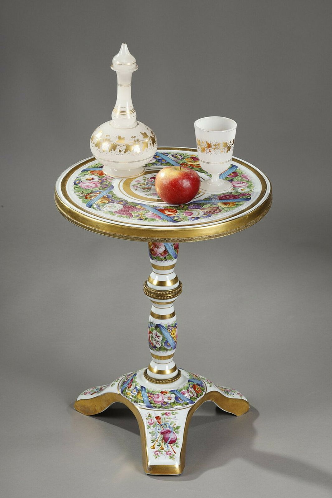 Porcelain Pedestal Table "Allegory Of Music", 19th Century photo furniture