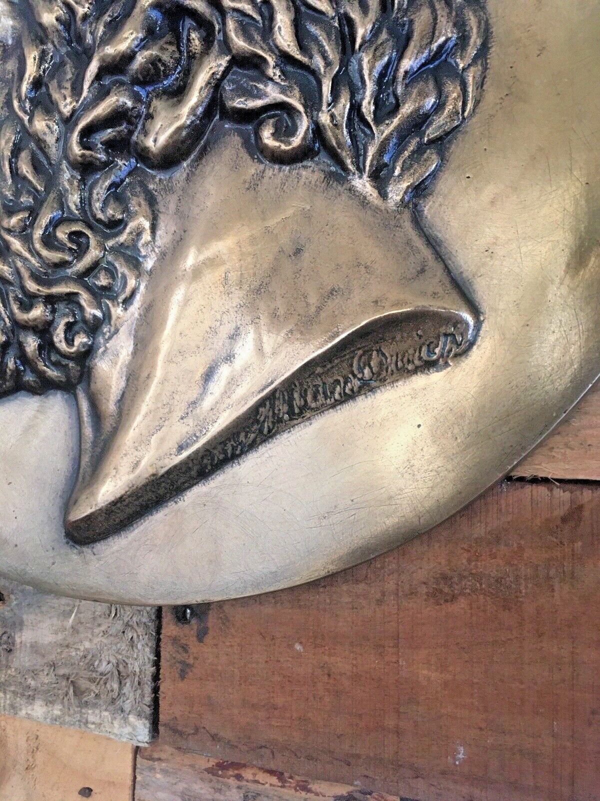 Decorative Antique Bronze Wall Plaque Of Greek Poet Homer Bearded Male Head Face photo for sale