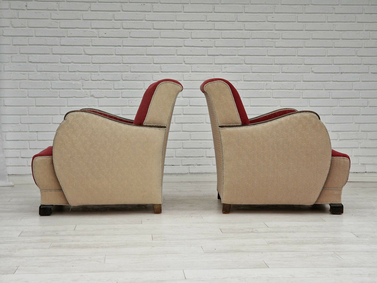 1950s, Scandinavian Art Deco Chairs, Original Condition. photo furniture