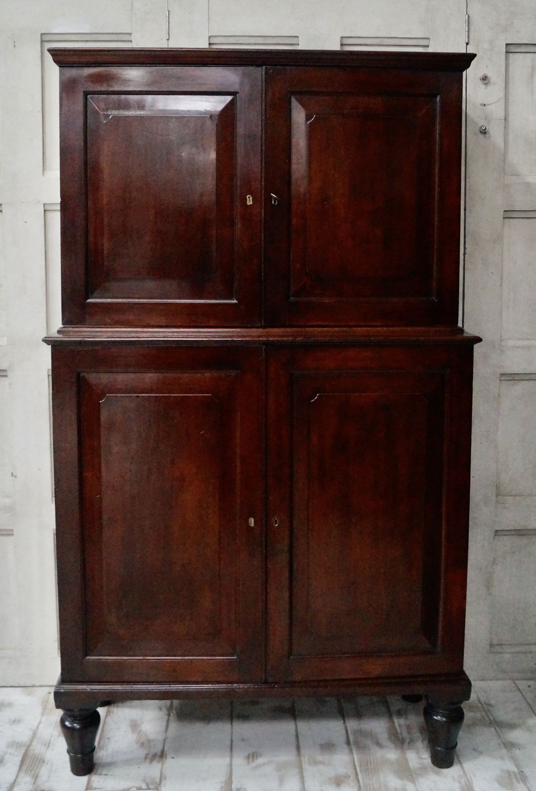 Early Teak Campaign Military Stationary Cupboard