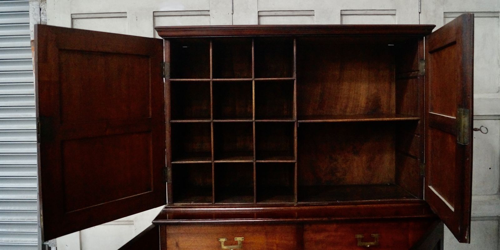 Early Teak Campaign Military Stationary Cupboard photo 4000.0