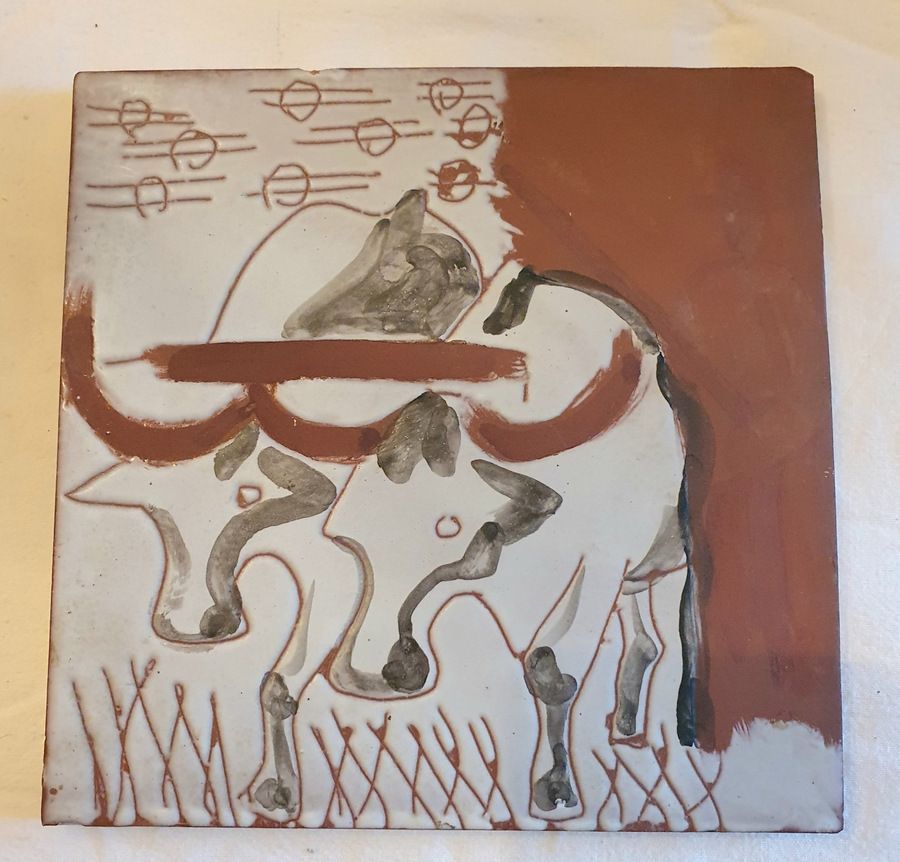French Enamelled Ceramic Tile Les Argonautes Vallauris 1958