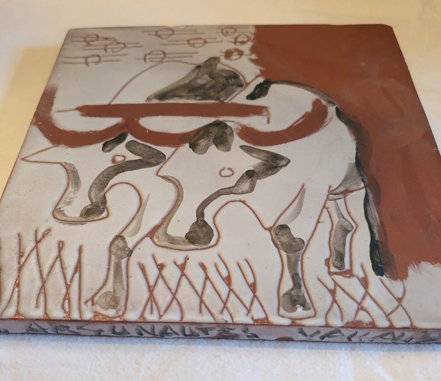French Enamelled Ceramic Tile Les Argonautes Vallauris 1958 photo furniture