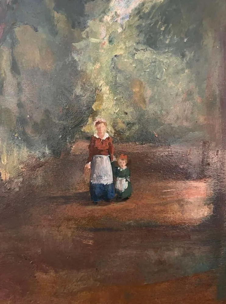 Albert De Belleroche   Oil On Board   Mother And Child photo Art