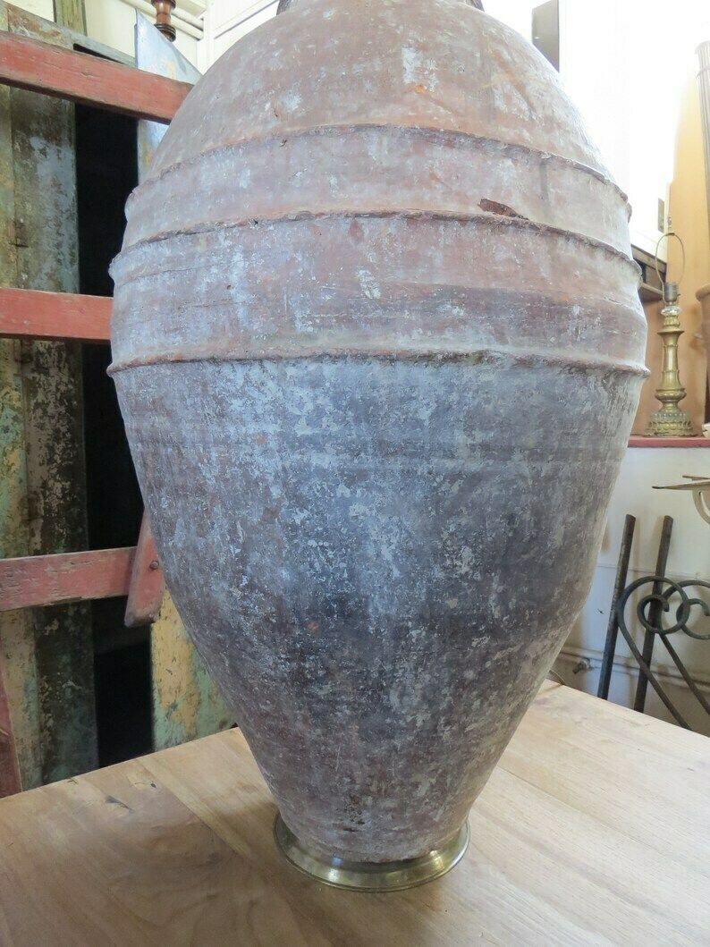 Antique Terracotta Urn Lamp 19th Century / Large Country Rustic. photo buy