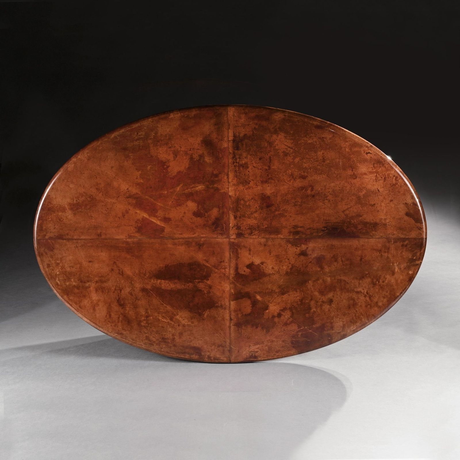 Aldo Tura Lacquered Goatskin Oval Dining Table Italian Mid 20th Century photo furniture