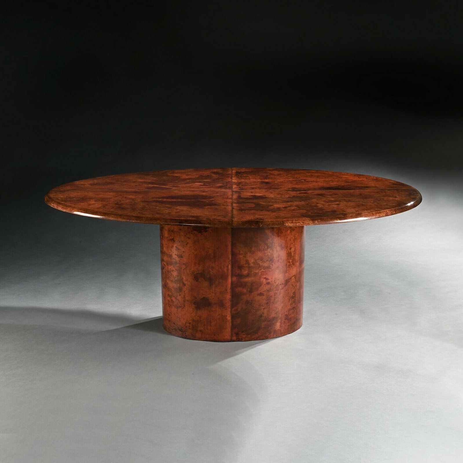 Aldo Tura Lacquered Goatskin Oval Dining Table Italian Mid 20th Century photo Furniture