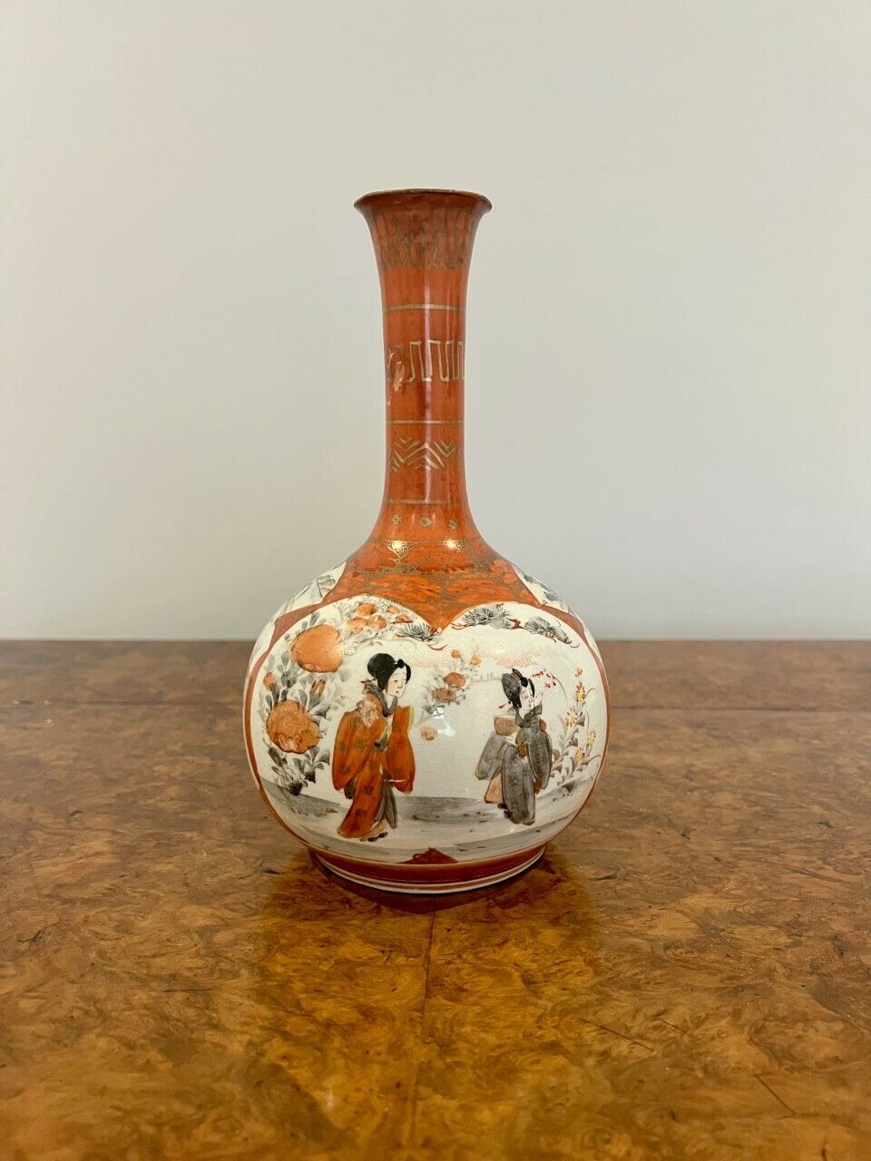 Antique Japanese Quality Porcelain Kutani Vase