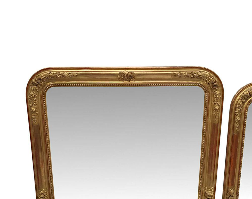 A Fabulous Near Pair Of 19th Century Giltwood Overmantle Mirrors photo 6596.4296
