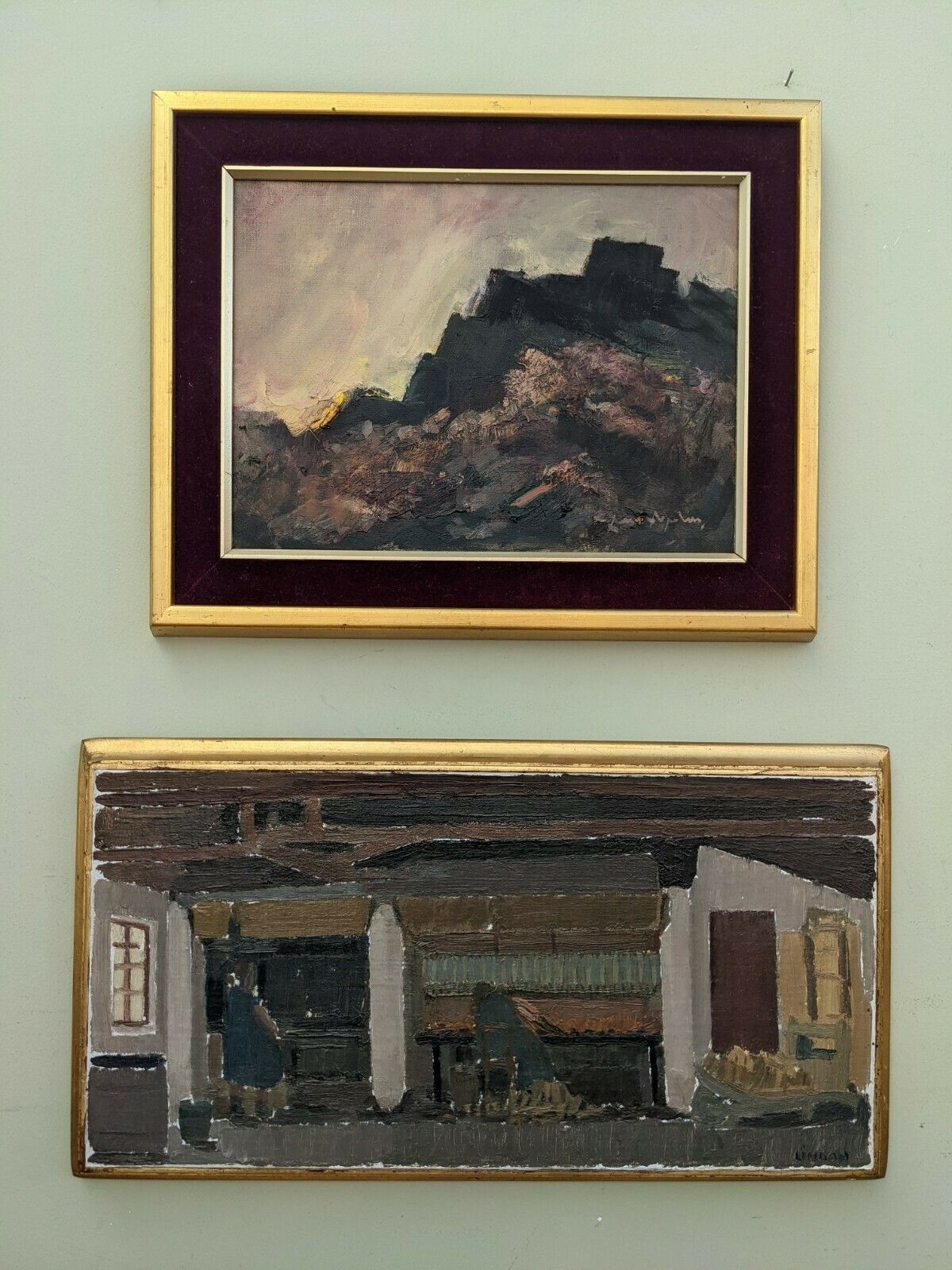 A Dramatic Atmospheric Mid Century Modernist Landscape, Painted In Oil Onto Canvas. photo Art