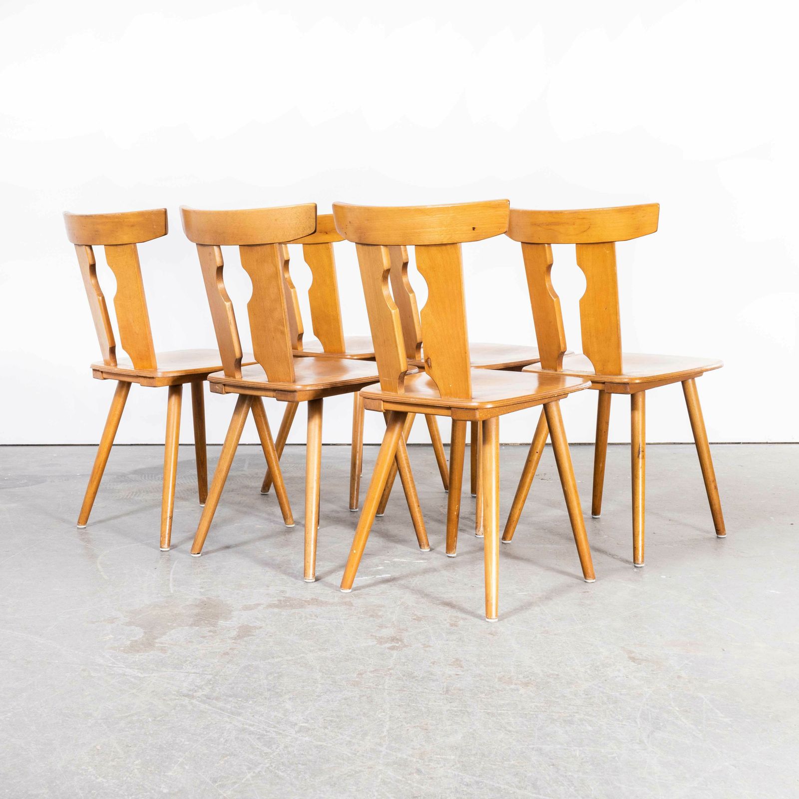 1950’s Alsace Regional Blonde Dining Chair – Set Of Six photo for sale