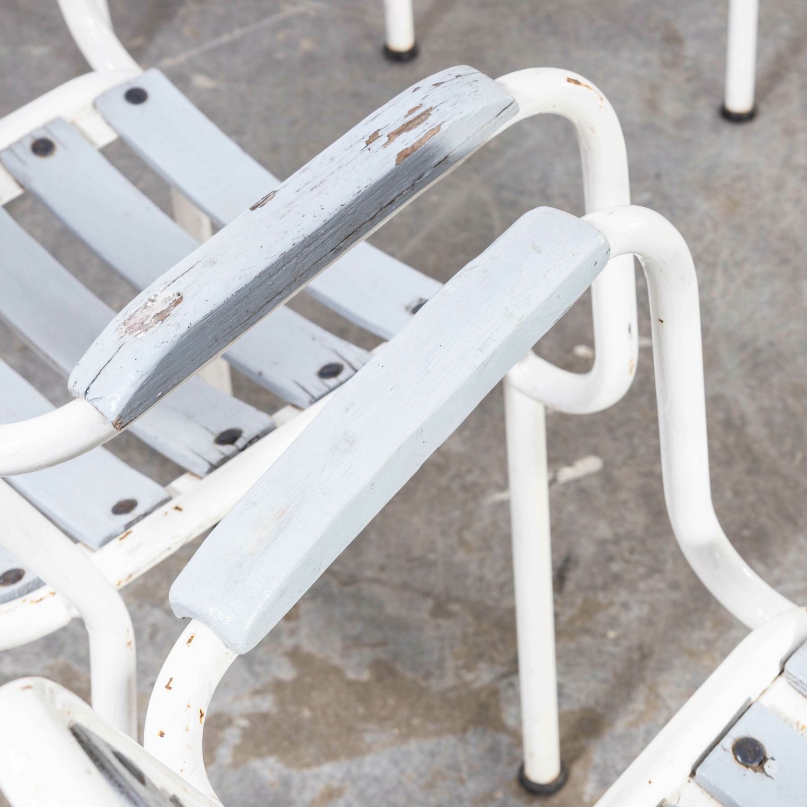 1950’s Set Of Six French Slatted Garden Armchairs photo 822.0