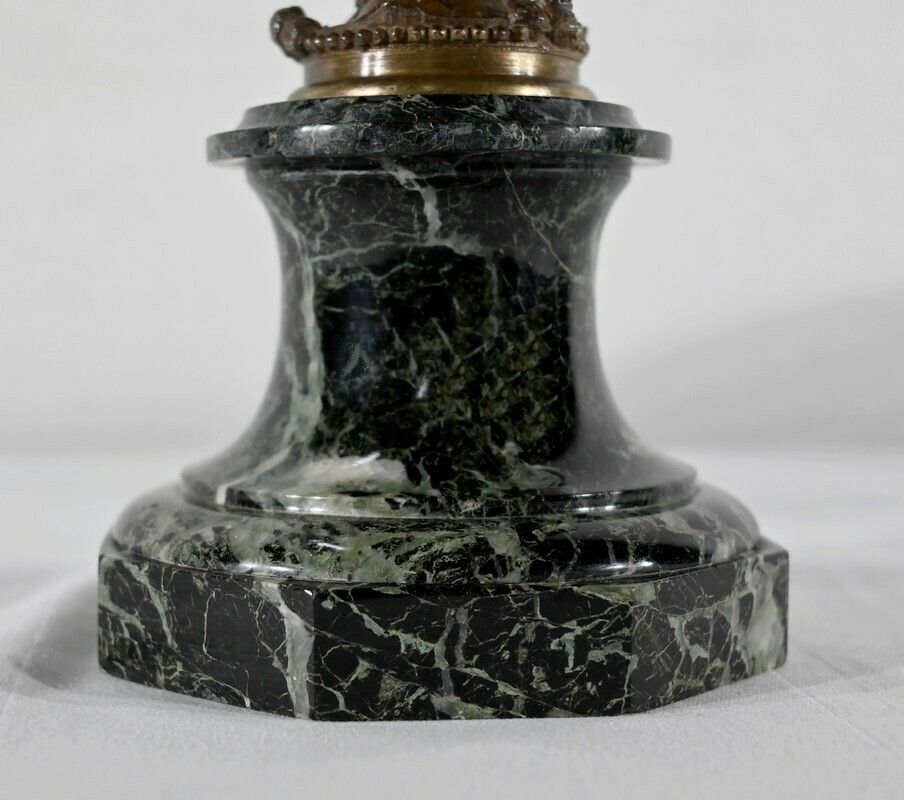 Pair Of Bronze And Marble Cups   Late 19th Century photo vintage